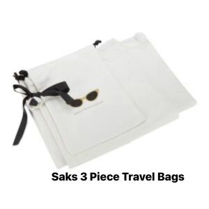 Saks Fifth Avenue 3 Piece White Travel Bags Set